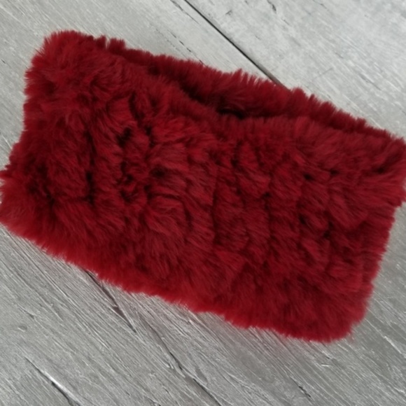 SO SOFT Faux Fur Headband - Burgundy - Picture 3 of 4